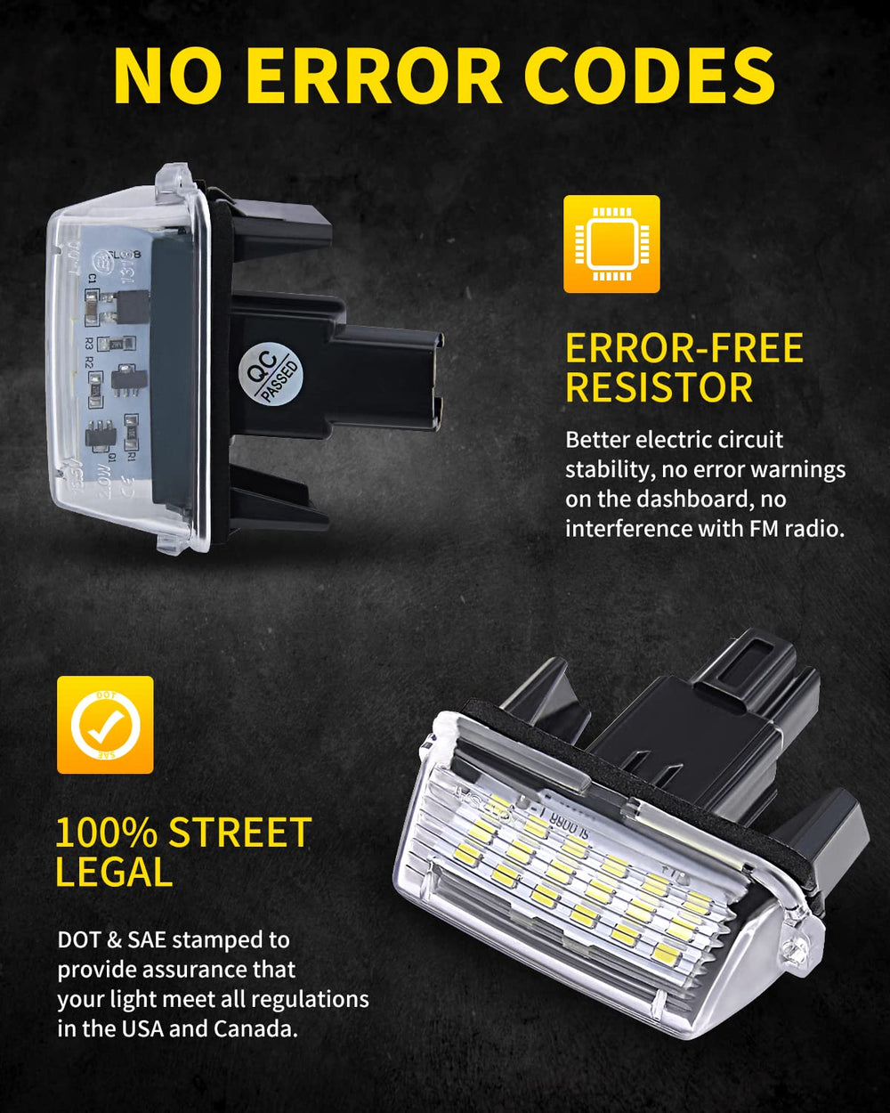 Asgohme license plate light kit for Yaris upgrades rear lighting