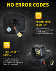 Asgohme license plate lights – installation ease shown in plug-and-play setup.
