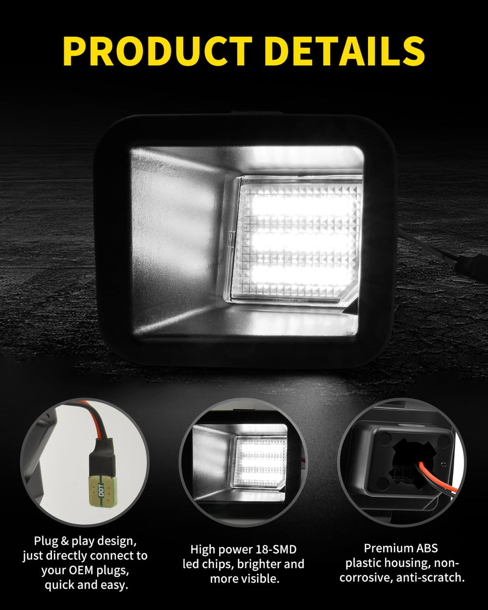 Asgohme license plate light socket and housing close-up for easy replacement