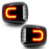 Asgohme white LED license plate lights with red U-strip, front-angle for clear plates.