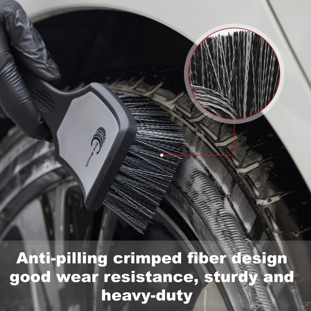 AsherRybrolon stiff-bristle tire brush tackles mud and grime effectively