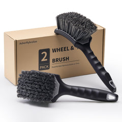 AsherRybrolon two-pack wheel brush kit for efficient tire and wheel cleaning