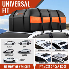 Asinking door hooks attached to roof bag for sturdy mounting