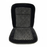 ASLEY natural wood beads seat cover with plush trim enhances airflow for cooler rides.