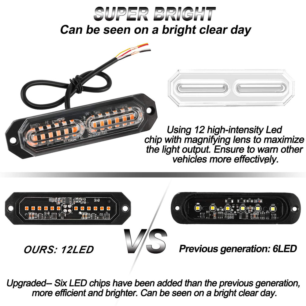 ASPL 12-LED surface mount strobe light installed on bumper for clear warning signals.