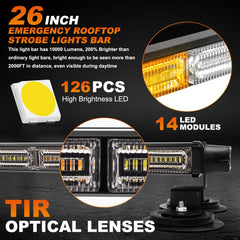 ASPL 26-inch rooftop light bar side view rugged chassis for all-weather signaling