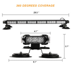 ASPL 29.5-inch strobe on side with magnets for rooftop mounting