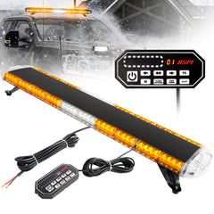 ASPL amber rooftop strobe bar on a vehicle improves daytime and nighttime visibility.