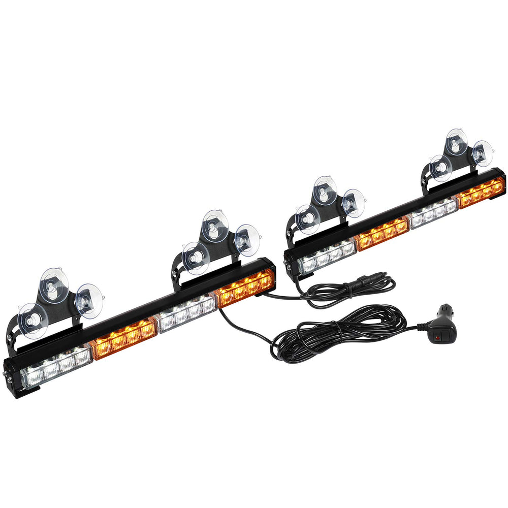 ASPL emergency light bar front view with amber and white signals for high visibility.