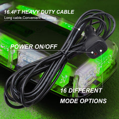 Long 16.4 ft power cable enables flexible mounting and easy plug‑and‑play setup.
