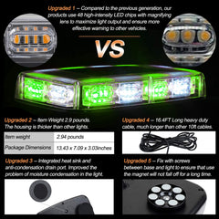ASPL strobe light on magnetic base offers quick, roof-safe mounting for emergency use.