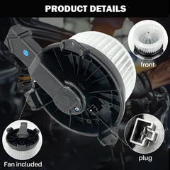 Aspligo 700257 blower motor for Honda Civic 2012-2014 close-up reveals an integrated connector for easy installation.