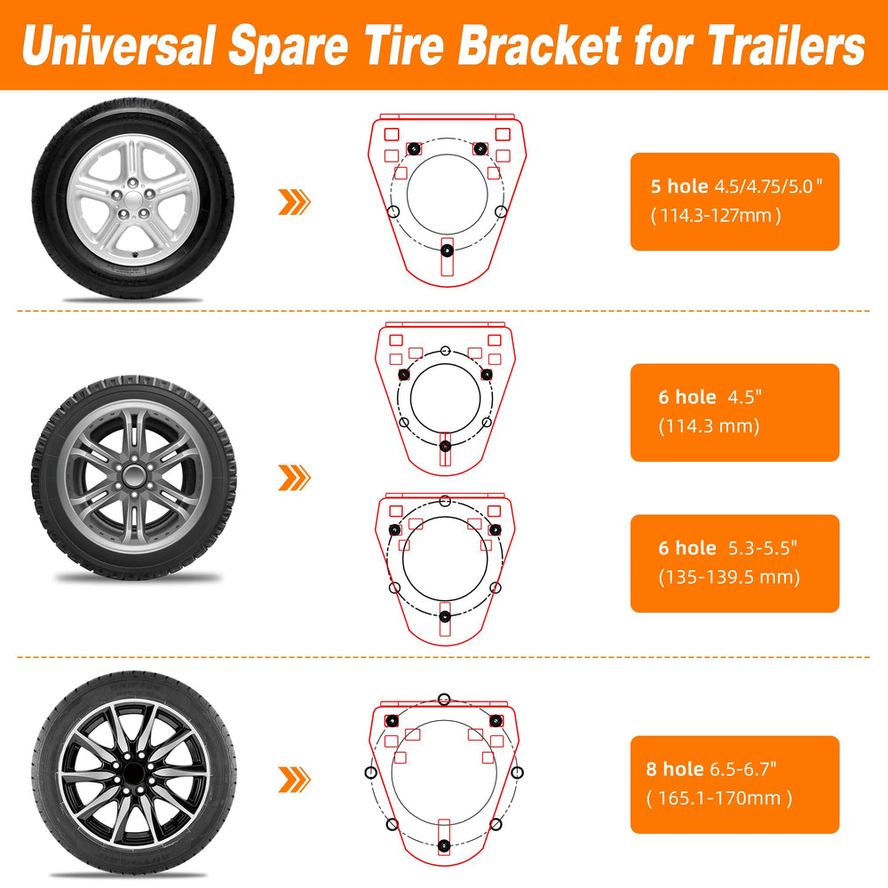Asrnten spare tire mount hanging plate secures tires with stability during transit.