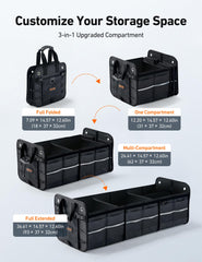 AstroAI car trunk organizer 3in1 sections show flexible storage for clutter-free trunk