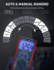 AstroAI Digital Multimeter large LCD backlit screen for clear visibility