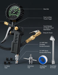 AstroAI quick-connect fitting compatible with 1/4 inch NPT compressors.