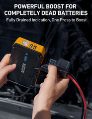 AstroAI S8 jump starter delivering 1500A peak for quick engine starts.