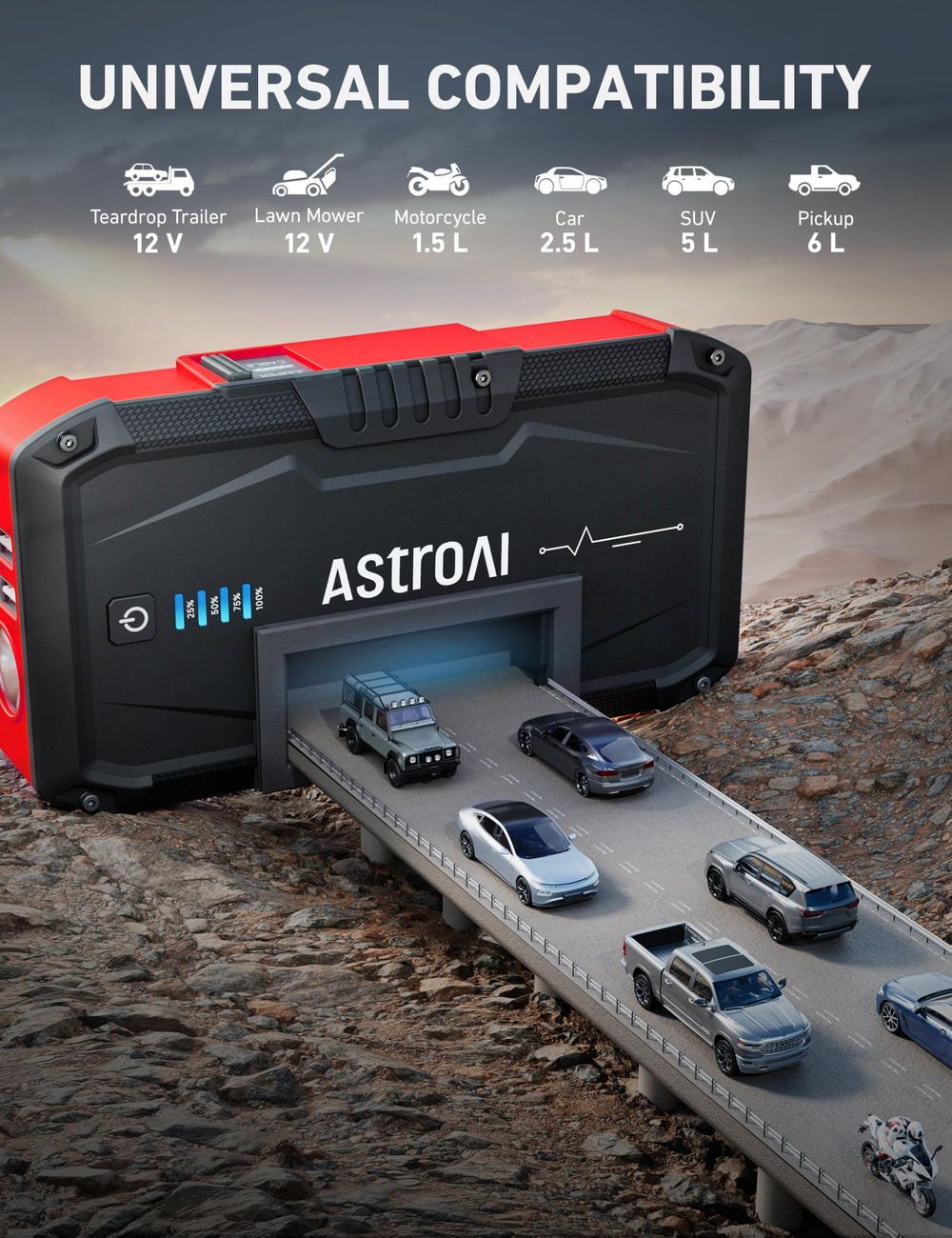 AstroAI S8 safety metal clamps guard cables during use