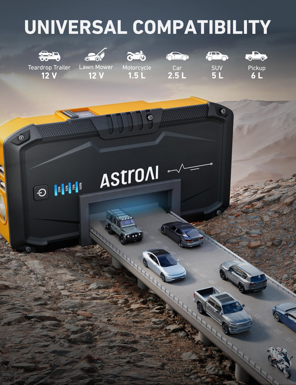 AstroAI S8 smart boost mode detects battery state for easier starts.