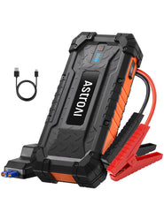 AstroAI S8 Ultra jump starter front view highlights compact design for quick boosts