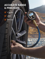 AstroAI gauge with 3-250 PSI range suitable for cars, bikes, and more