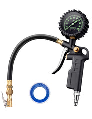 AstroAI tire pressure gauge with glow dial for easy night readings