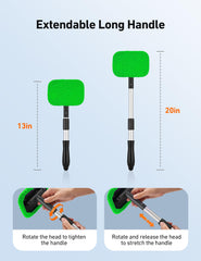 AstroAI windshield cleaner tool with microfiber pads for absorbent, streak-free cleaning.