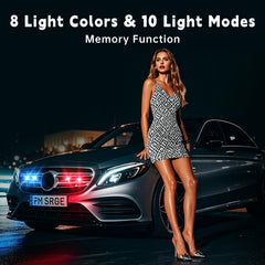 Asunder LED strobe lights in 8 colors boost visibility on motorcycle