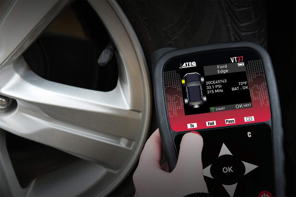 ATEQ VT37 programming overview shown for multi-brand sensor programming flexibility.