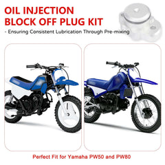 Block-off plug from the Atesilor Yamaha PW50 PW80 kit for precise fit.