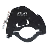 ATLAS Throttle Lock engaged on handlebars for steady highway cruising.
