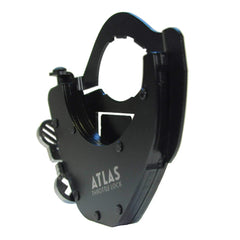ATLAS Throttle Lock installed on motorcycle side view highlighting bolt-on design
