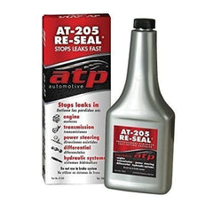 ATP Automotive AT-205 Re-Seal bottle applied to engine seals to rejuvenate gaskets.