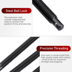 ATP valve spring removal tool set with extension screws and adapters for diverse engines.