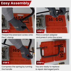 ATPEAM C-clamp jaw close-up with heat-treated steel for sturdy performance.