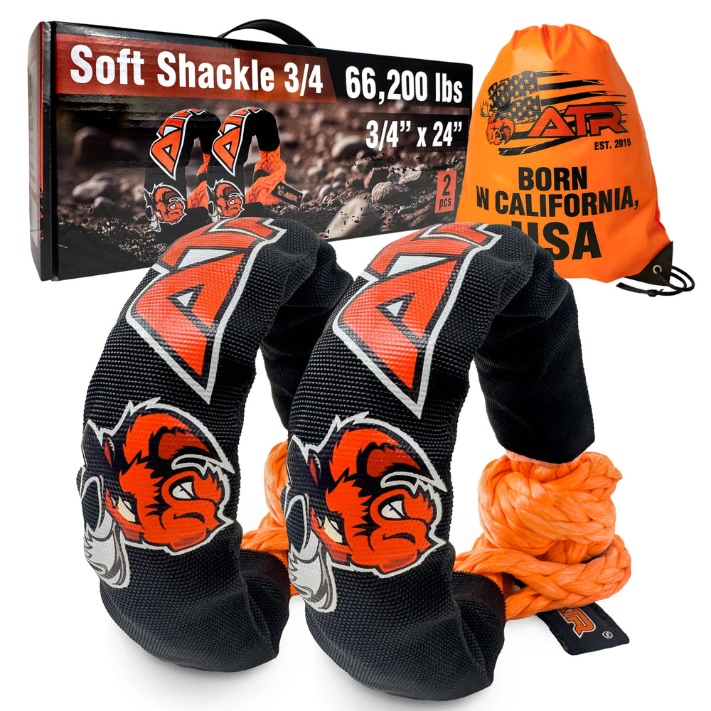 ATR Soft Shackle 66,200 lbs orange rating for heavy-duty off-road recovery.