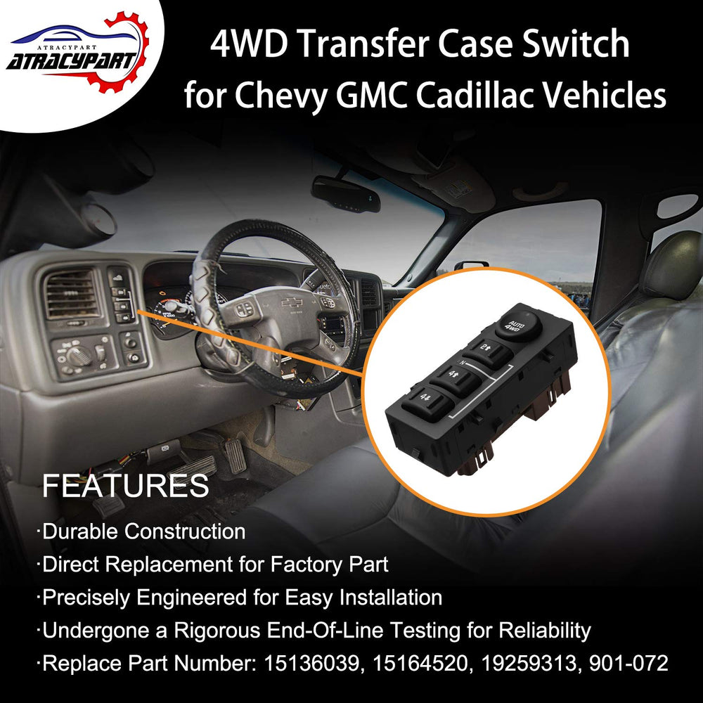 ATRACYPART 4WD switch side angle showing compact dashboard module