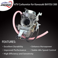 ATRACYPART Bayou 300 carburetor rear view confirms solid build for durable performance.