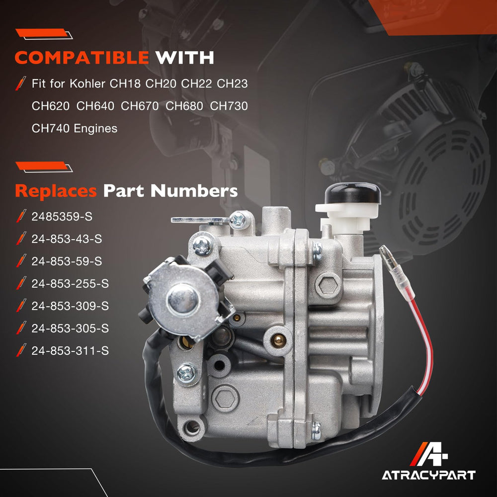 ATRACYPART carburetor on Kohler CH22 during installation highlights easy replacement.