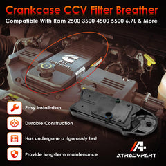ATRACYPART CV52001 crankcase-filter closeup on housing highlights robust construction.
