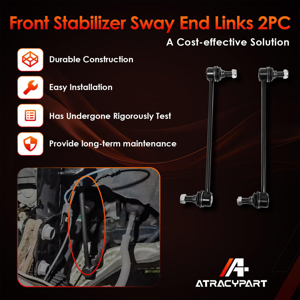 ATRACYPART front-sway-bar-link-on-vehicle demonstrates improved stability during cornering.