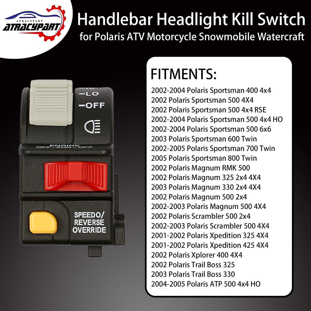 ATRACYPART handlebar headlight switch for Polaris Magnum 500 2x4 solid OE-style connection