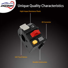 ATRACYPART handlebar headlight switch for Polaris Scrambler 500 4x4 improves visibility and control