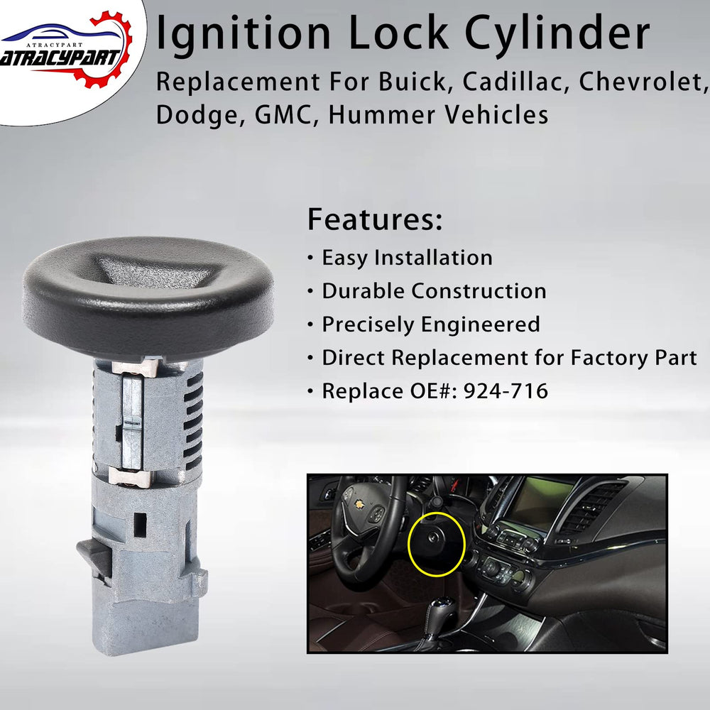 ATRACYPART ignition lock cylinder side view highlighting robust construction for durability.