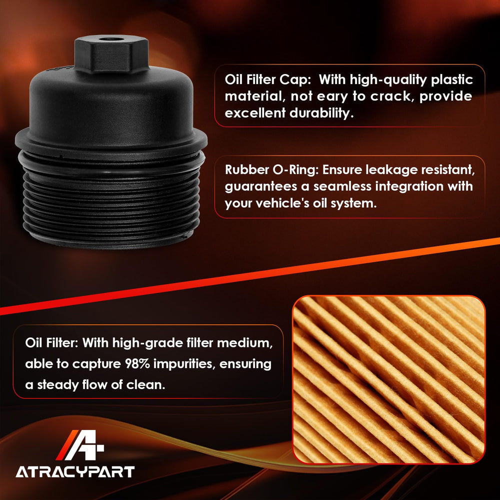 ATRACYPART oil-filter-cap-assembly-shot demonstrates complete kit included.