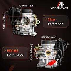 ATRACYPART PD18J carburetor air filter 38mm supports smooth operation