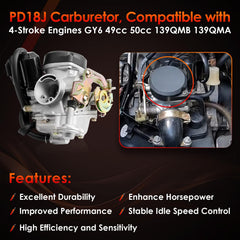 ATRACYPART PD18J carburetor intake 28mm fits versatile engine lineup