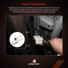 ATRACYPART packaging contents image, including motor, gaskets, and screws.