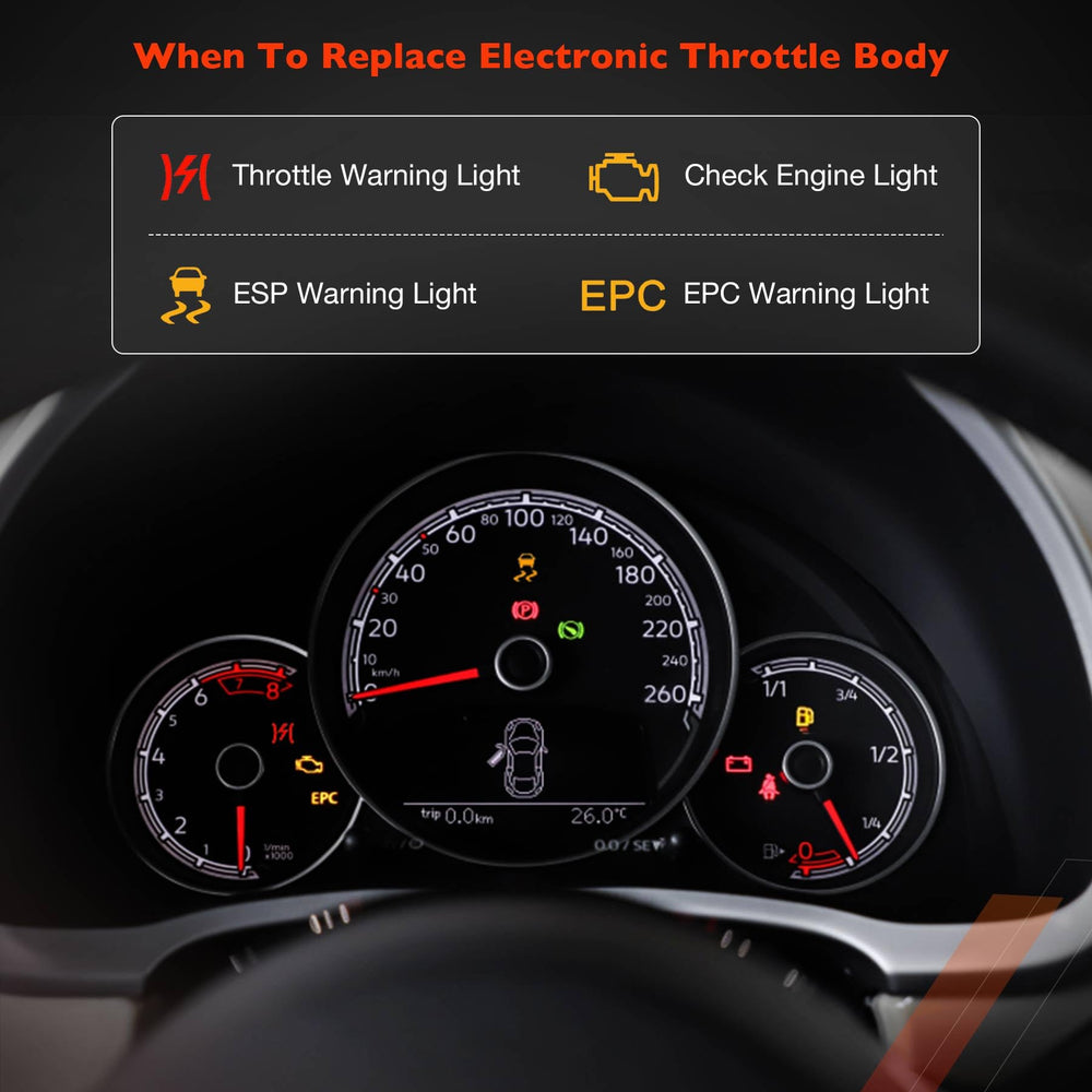 ATRACYPART throttle body location under hood with connected wiring harness.