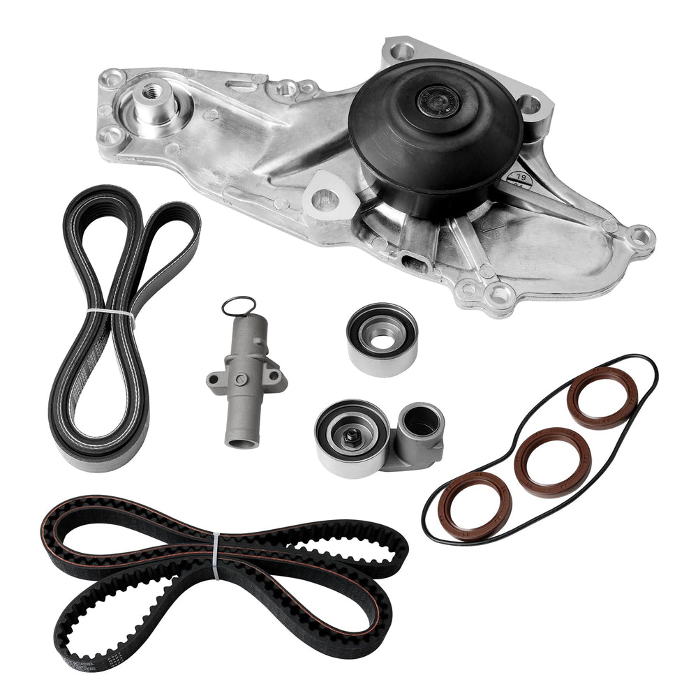 ATRACYPART timing belt kit water pump packaging shows complete kit for easy replacement